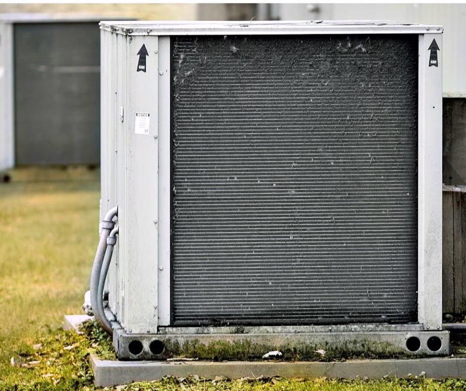 Outdoor HVAC condenser as part of a home’s mechanical and airflow system supporting indoor comfort and efficiency.