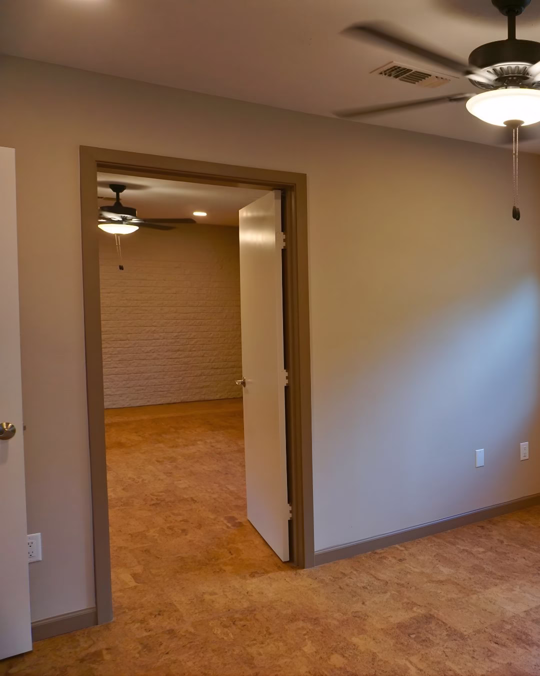 Widened doorway completed as part of aging in place renovation to allow wheelchair passage.