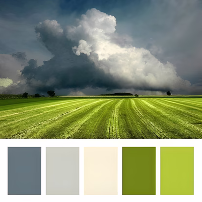 Storm-inspired home remodel color palette with layered greens, soft neutrals, and natural contrast used for intentional interior color planning and color planning for home remodeling in College Station homes.